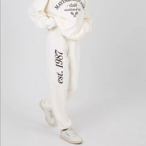 The Mayfair Group: Athletics Cream Sweatpants